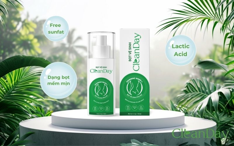 Bọt vệ sinh phụ nữ CleanDay với hệ hoạt động bề mặt free sunfat