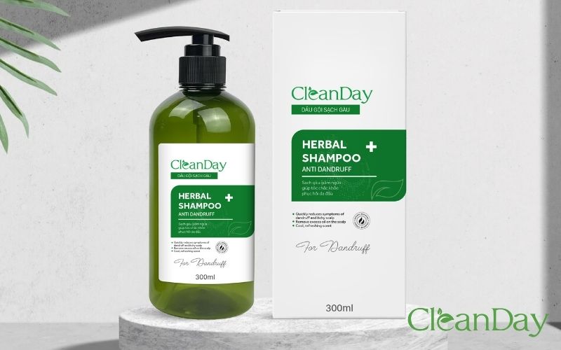 Dầu gội CleanDay vừa có công dụng trị gàu vừa tính thảo dược lành tính