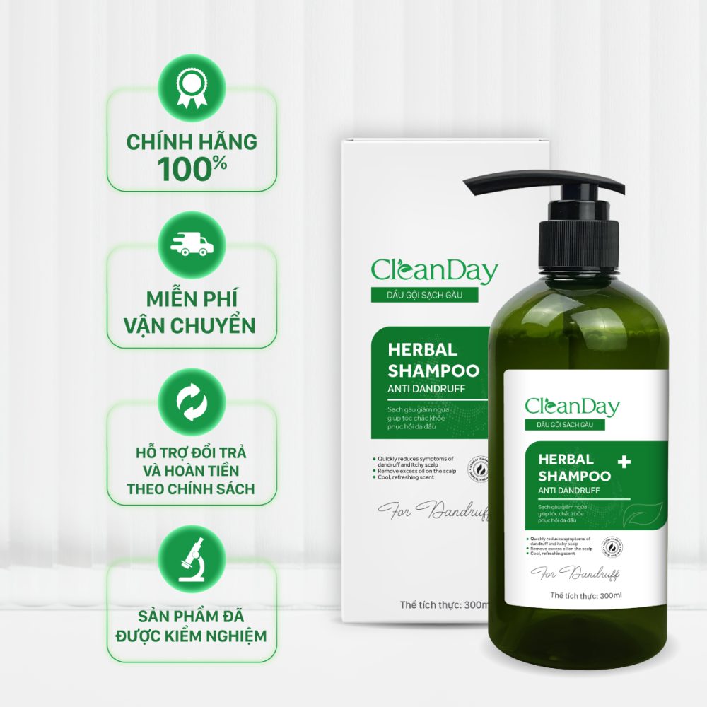 Dầu gội thảo dược trị gàu CleanDay chính hãng 100%