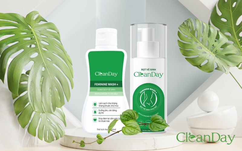 Gel vệ sinh phụ nữ và bọt vệ sinh phụ nữ CleanDay chiết xuất trầu không