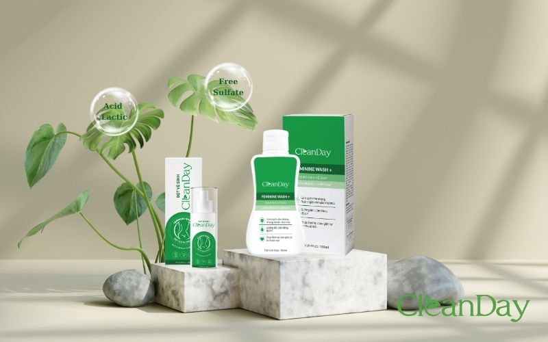 Bộ sản phẩm vệ sinh vùng kín CleanDay với hệ hoạt động bề mặt Free Sulfate