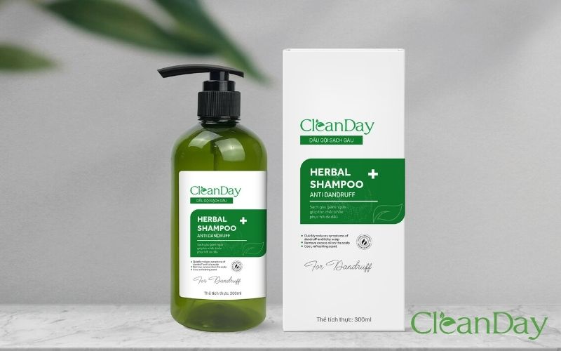 Dầu gội thảo dược Cleanday chứa 1% pirotone olamine 